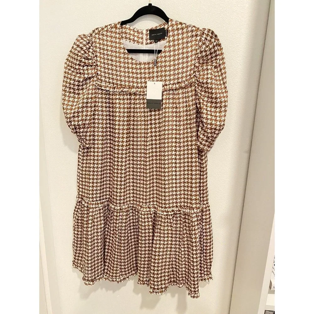 $338 Birgitte Herskind Sus Shift Dress  Pepita Houndstooth Print Size US 12 XL - Picture 3 of 7